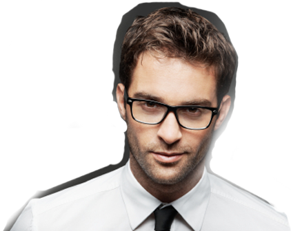 Mann mit schwarzen Brillen Mann mit schwarzen Brillen